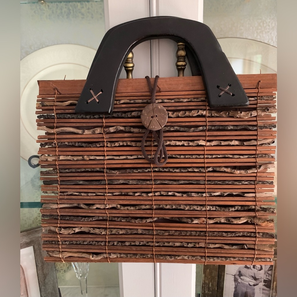Unique Wood & Twigs Clutch Purse Wood Handle